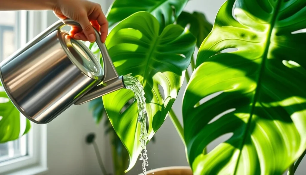 Monstera deliciosa watering